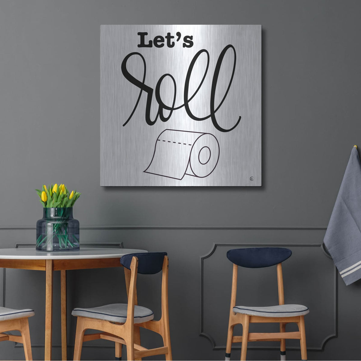 'Let's Roll' by Fearfully Made – Metal Wall Art, 36x36 room view