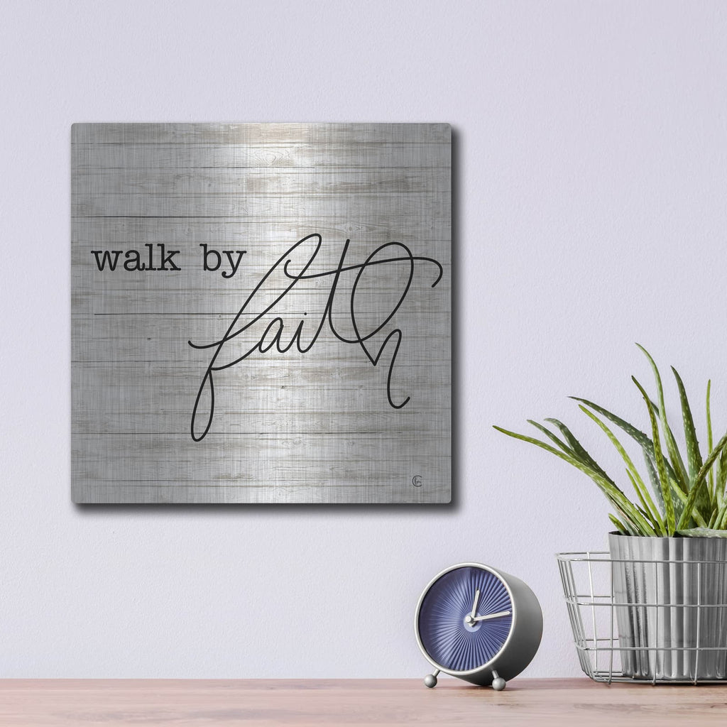 'Walk' by Fearfully Made – Metal Wall Art, 12x12 room view
