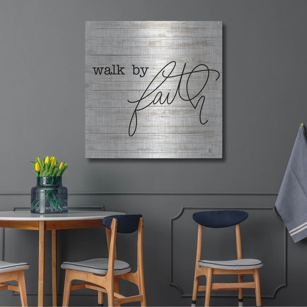 'Walk' by Fearfully Made – Metal Wall Art, 36x36 room view