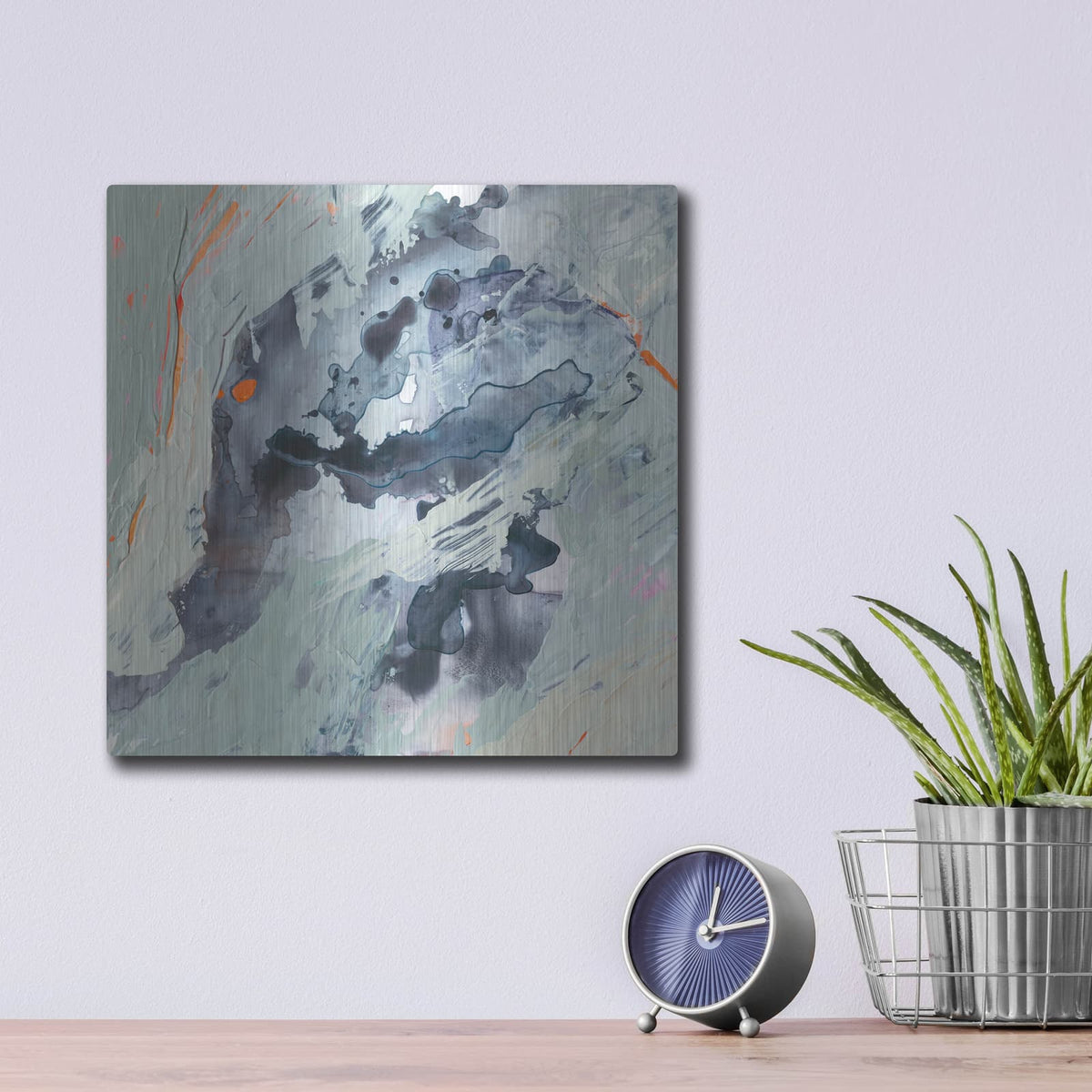 'Polyphonic Sea I' by Victoria Borges – Metal Wall Art, 12x12 room view