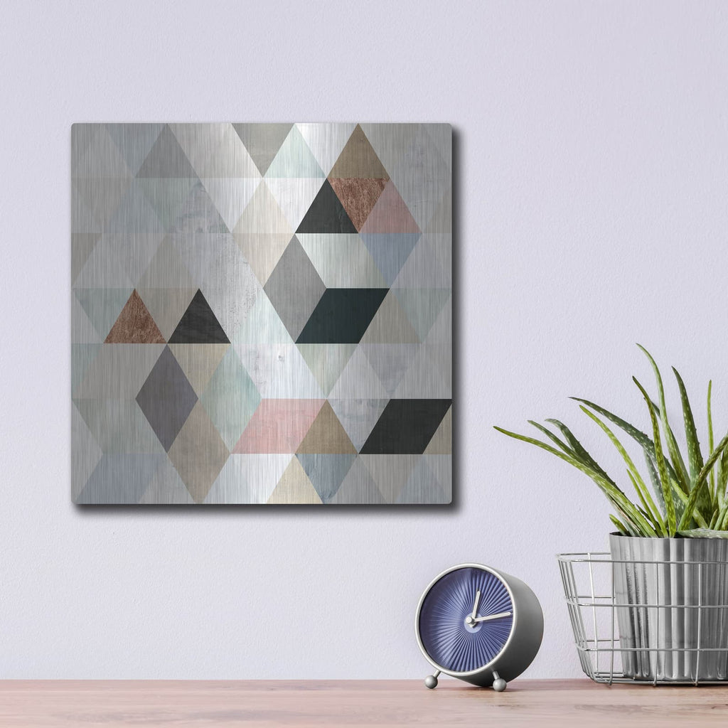 'Watercolor Mosaic II' by Victoria Borges – Metal Wall Art, 12x12 room view