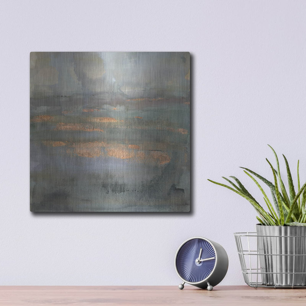 'Copper Emulsion I' by Victoria Borges – Metal Wall Art, 12x12 room view