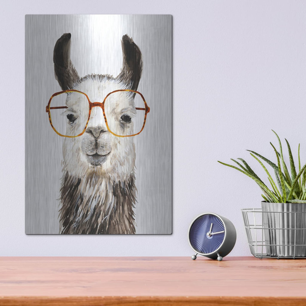 'Hip Llama III' by Victoria Borges – Metal Wall Art, 12x16 room view