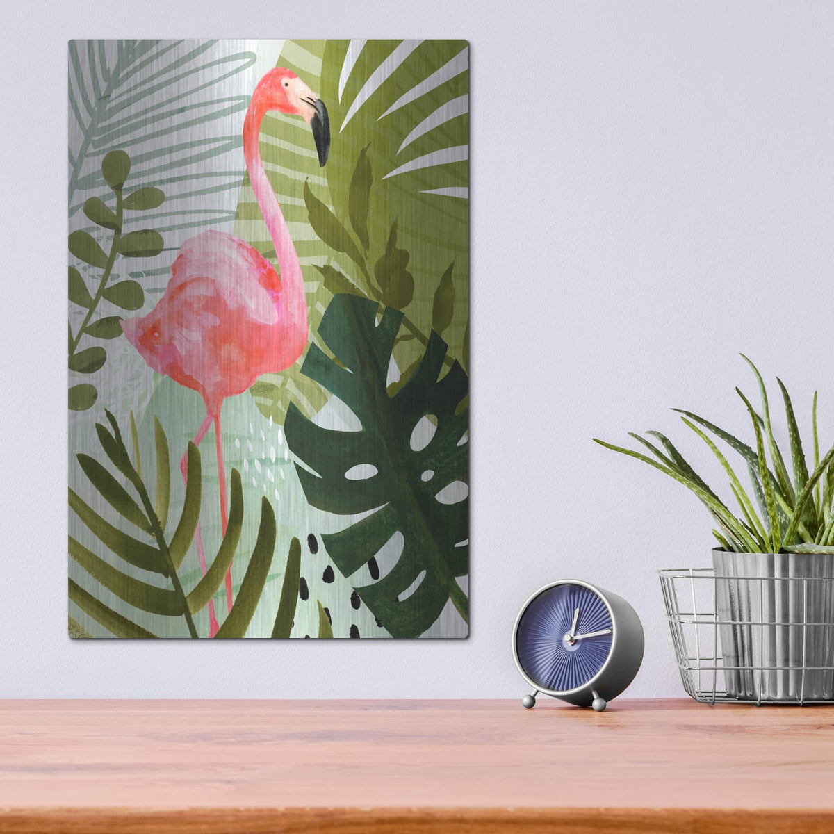 'Flamingo Forest II' by Victoria Borges – Metal Wall Art, 12x16 room view