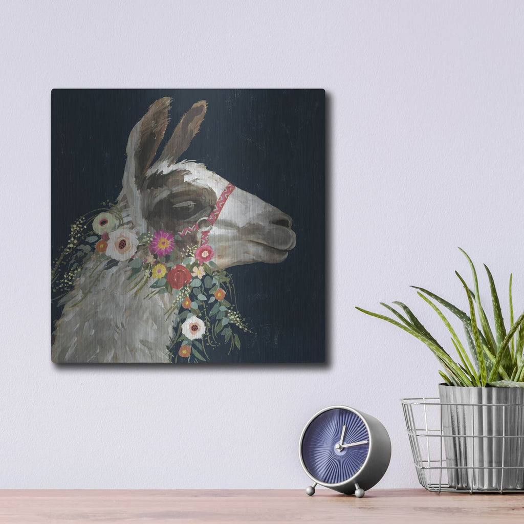 'Lovely Llama I' by Victoria Borges – Metal Wall Art, 12x12 room view