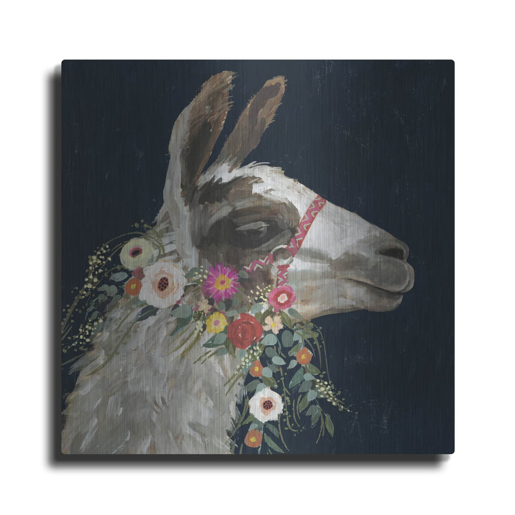 'Lovely Llama I' by Victoria Borges – Metal Wall Art