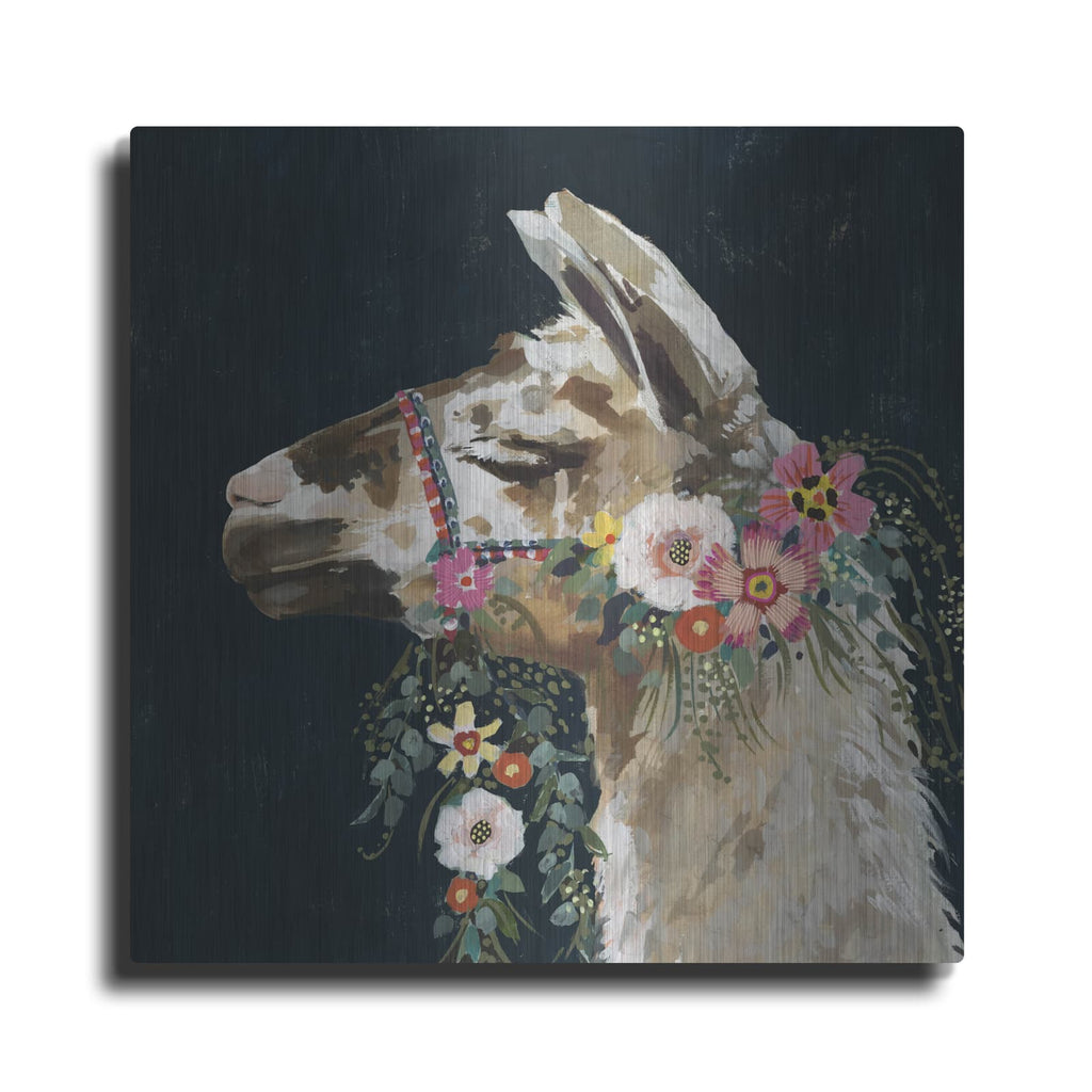 'Lovely Llama II' by Victoria Borges – Metal Wall Art