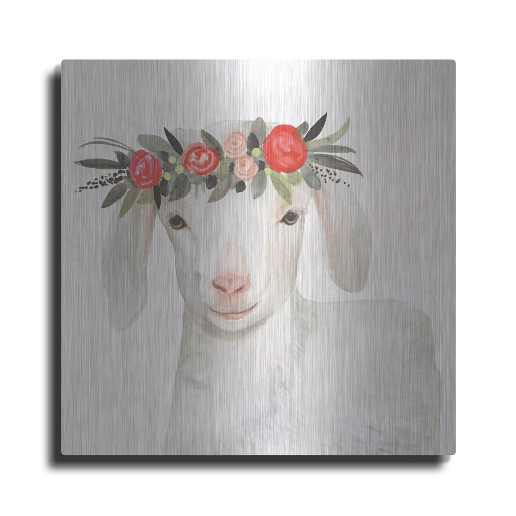 'Garden Goat IV' by Victoria Borges – Metal Wall Art