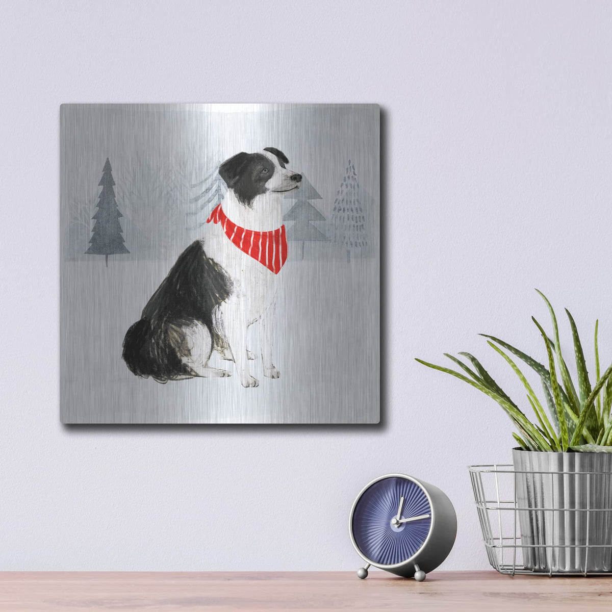 'Christmas Cats & Dogs II' by Victoria Borges – Metal Wall Art, 12x12 room view