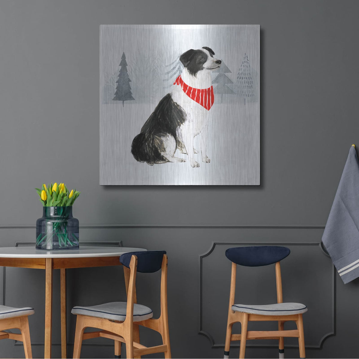 'Christmas Cats & Dogs II' by Victoria Borges – Metal Wall Art, 36x36 room view
