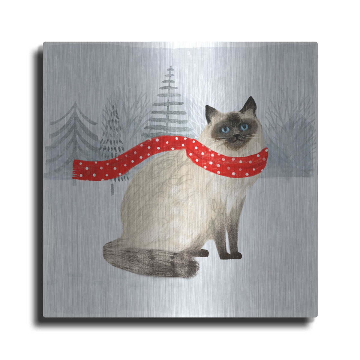 'Christmas Cats & Dogs III' by Victoria Borges – Metal Wall Art