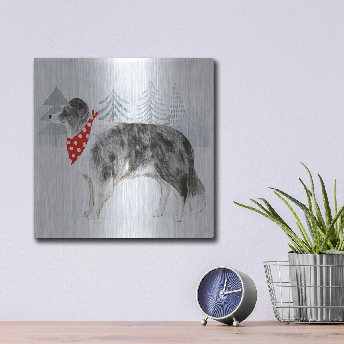 'Christmas Cats & Dogs IV' by Victoria Borges – Metal Wall Art, 12x12 room view