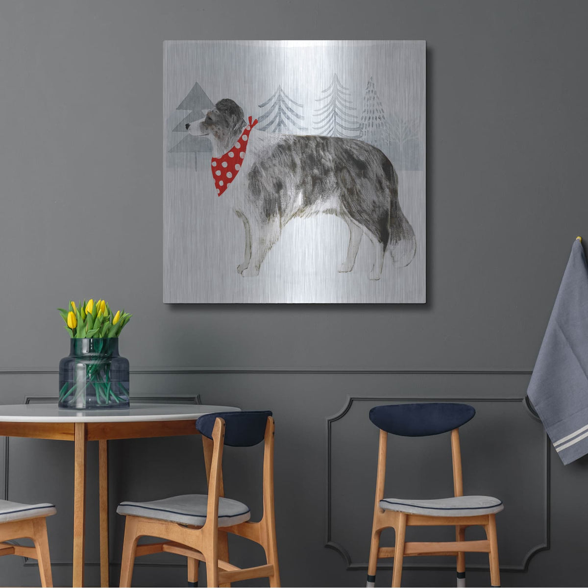 'Christmas Cats & Dogs IV' by Victoria Borges – Metal Wall Art, 36x36 room view