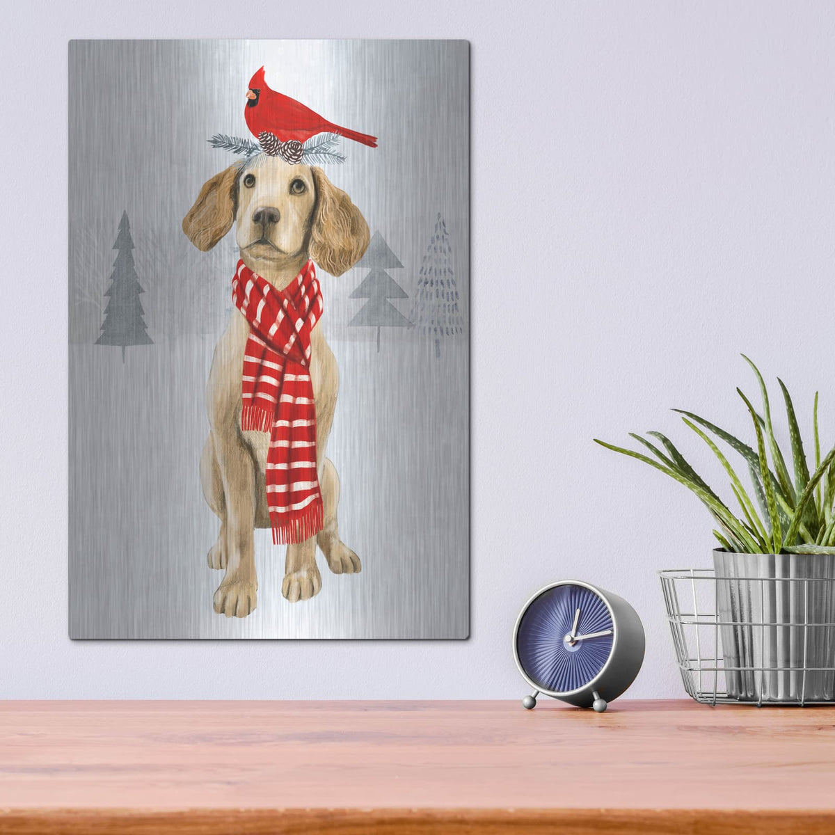 'Christmas Cats & Dogs V' by Victoria Borges – Metal Wall Art, 12x16 room view