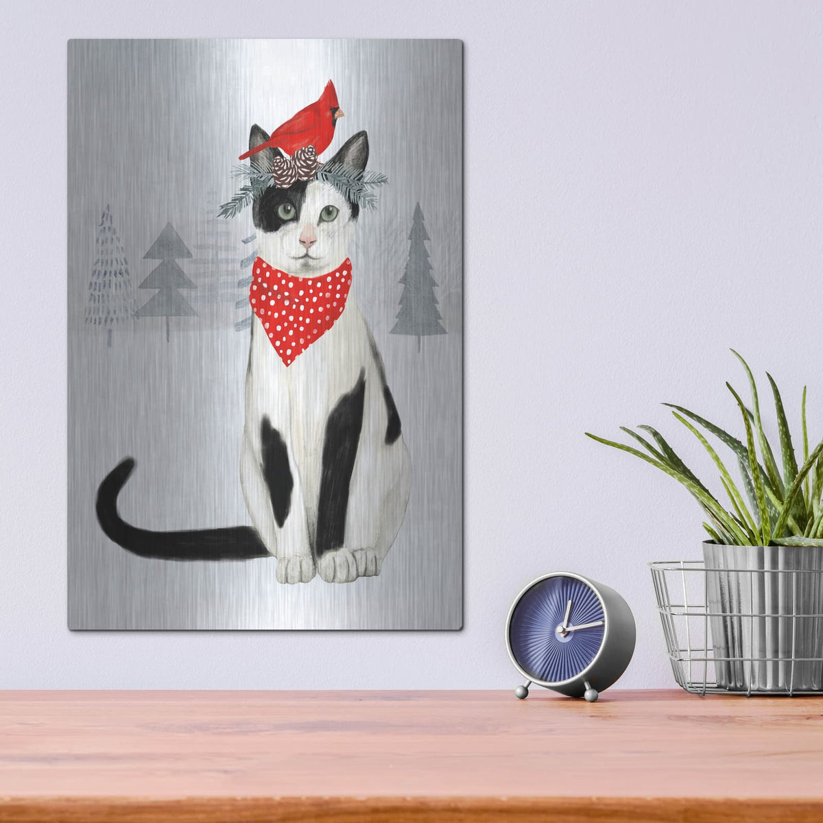 'Christmas Cats & Dogs VI' by Victoria Borges – Metal Wall Art, 12x16 room view