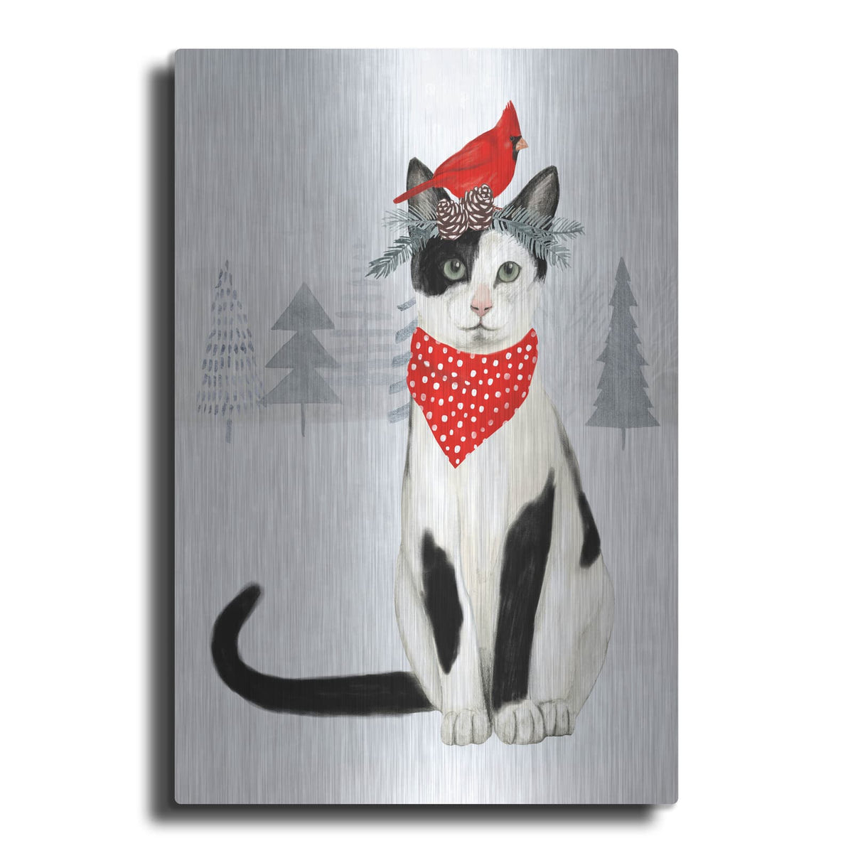 'Christmas Cats & Dogs VI' by Victoria Borges – Metal Wall Art