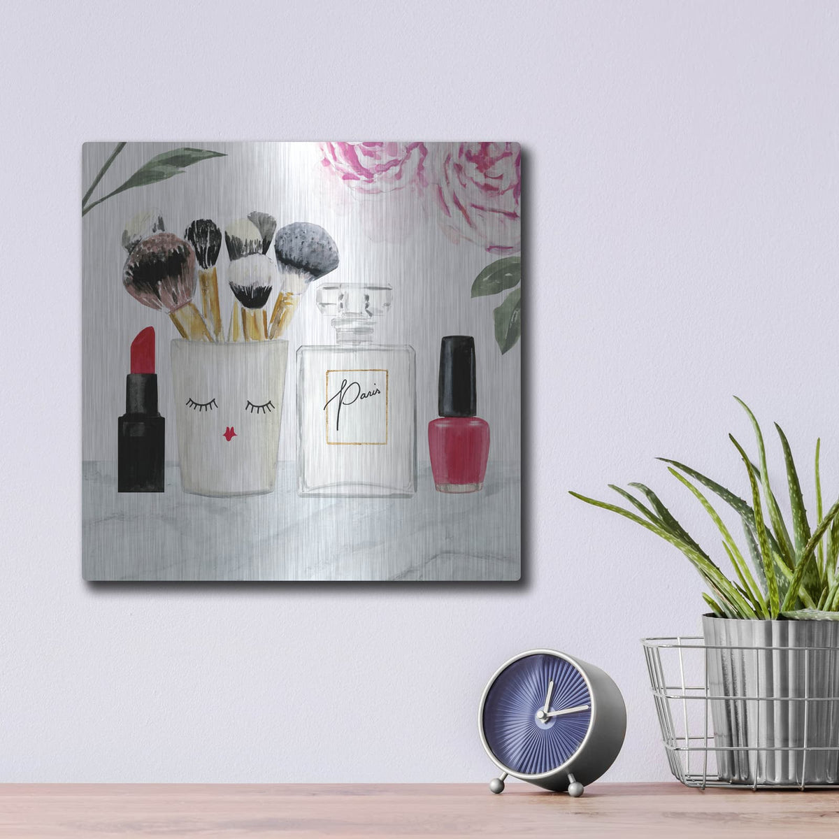 'Get Glam X' by Victoria Borges – Metal Wall Art, 12x12 room view