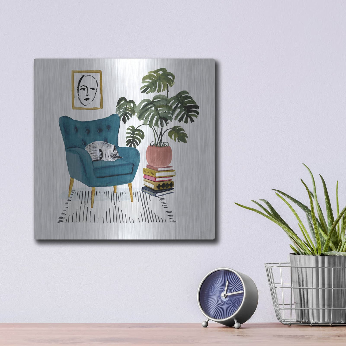 'Homebody I' by Victoria Borges – Metal Wall Art, 12x12 room view