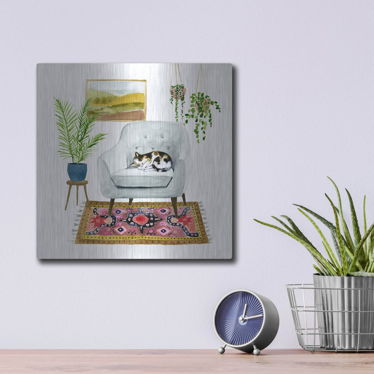'Homebody II' by Victoria Borges – Metal Wall Art, 12x12 room view