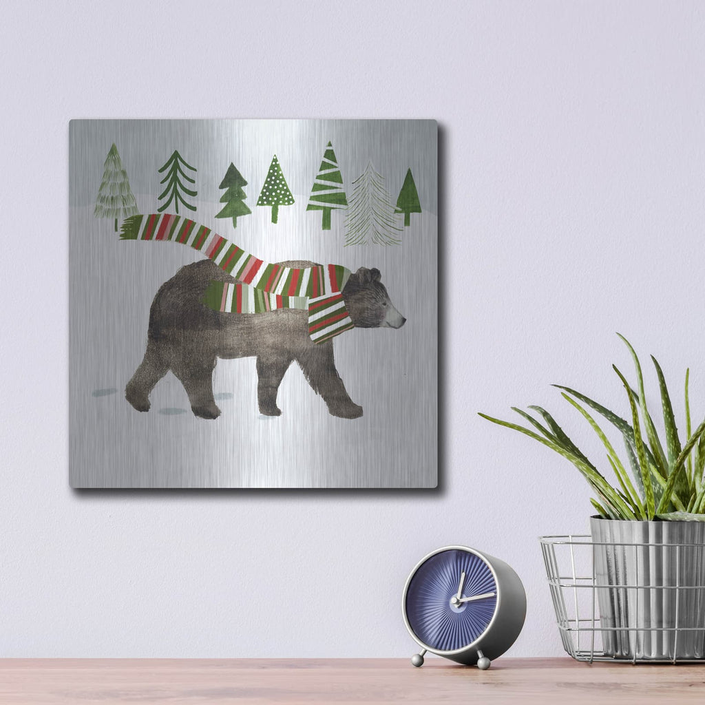 'Wood Land Christmas I' by Victoria Borges – Metal Wall Art, 12x12 room view