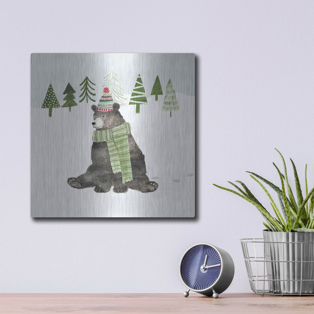 'Wood Land Christmas IV' by Victoria Borges – Metal Wall Art, 12x12 room view
