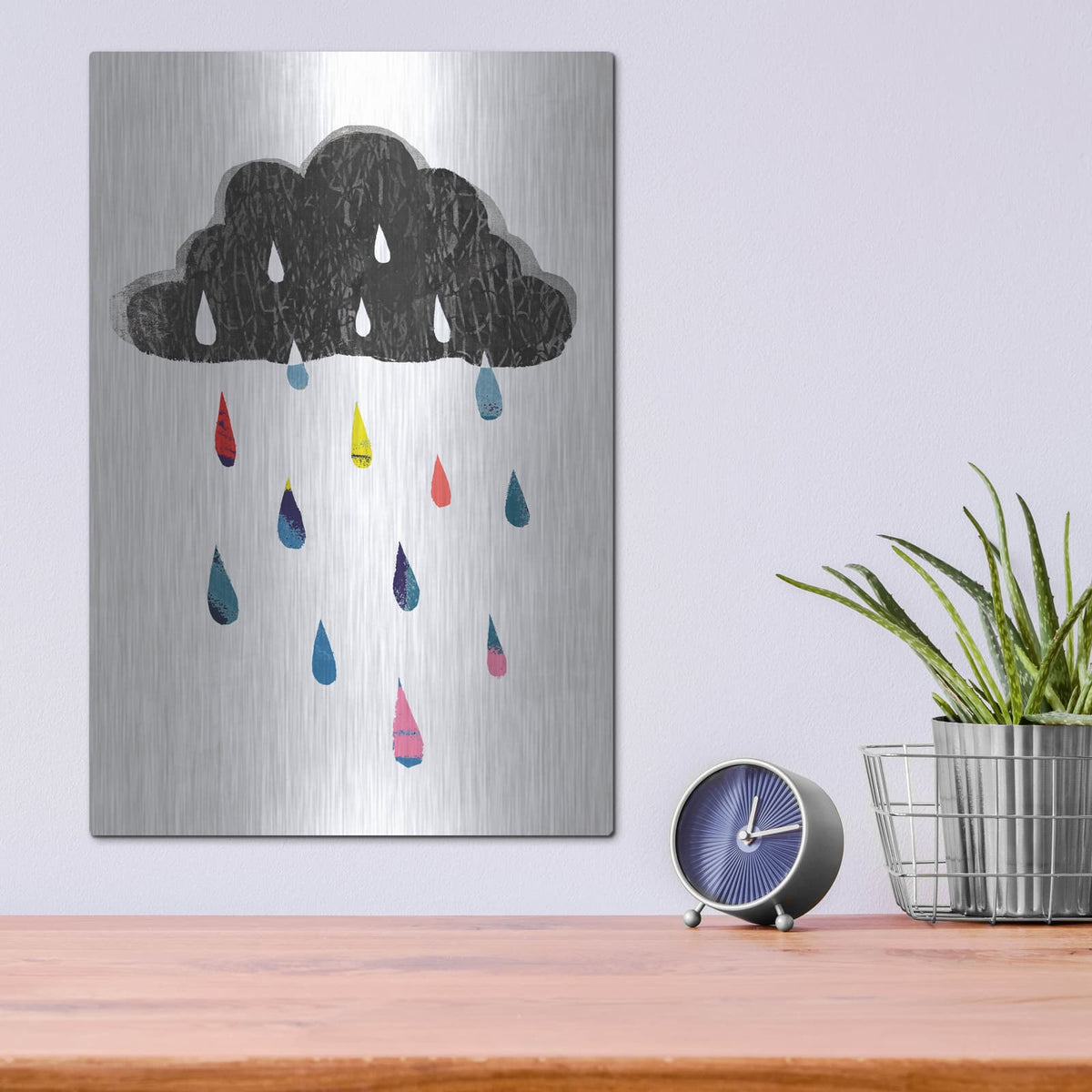 'Rainy Day Rainbow I' by Victoria Borges – Metal Wall Art, 12x16 room view