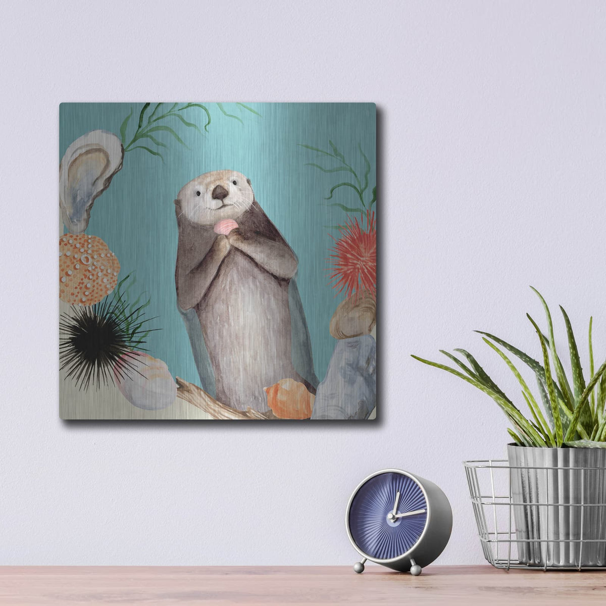 'Otter's Paradise II' by Victoria Borges – Metal Wall Art, 12x12 room view