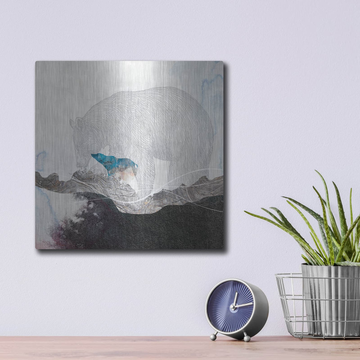 'Bear 2' by Louis Duncan – Metal Wall Art, 12x12 room view