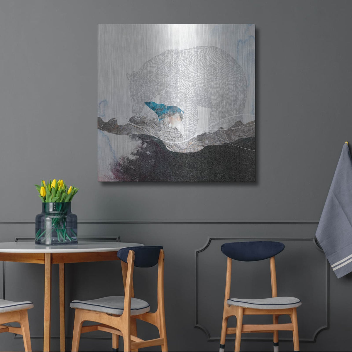 'Bear 2' by Louis Duncan – Metal Wall Art, 36x36 room view
