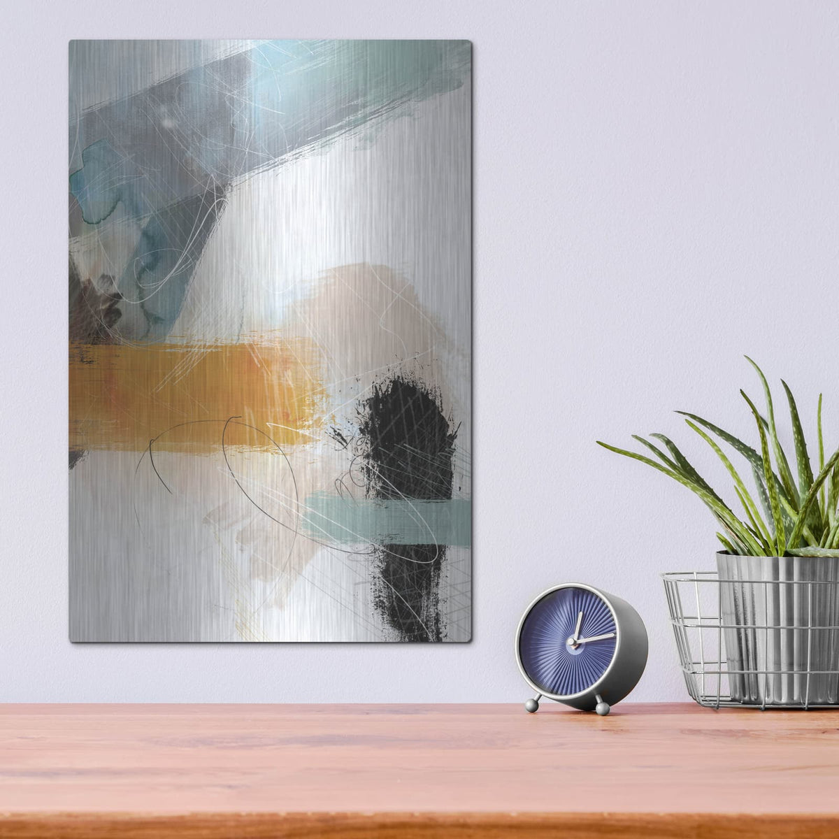 'Abstract Blush No. 2' by Louis Duncan – Metal Wall Art, 12x16 room view