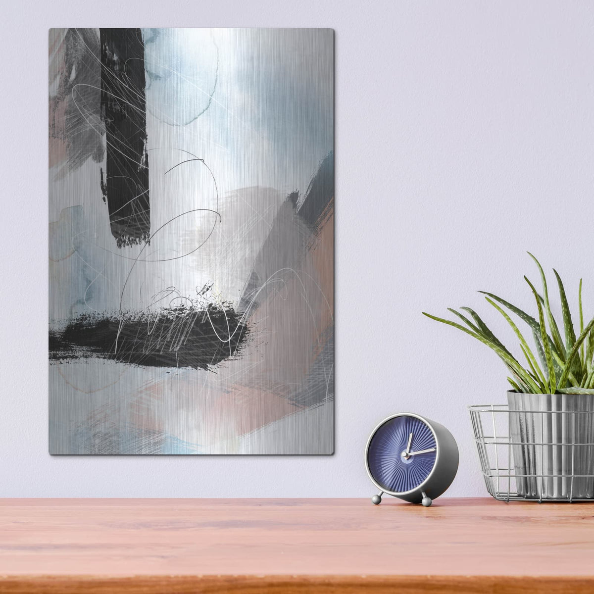 'Abstract Blush No. 1' by Louis Duncan – Metal Wall Art, 12x16 room view