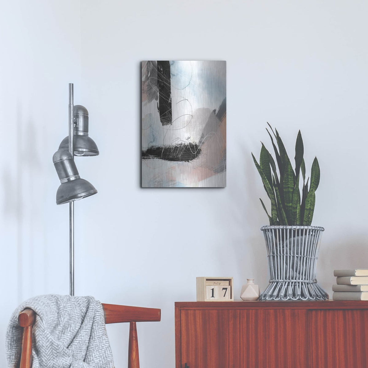 'Abstract Blush No. 1' by Louis Duncan – Metal Wall Art, 16x24 room view
