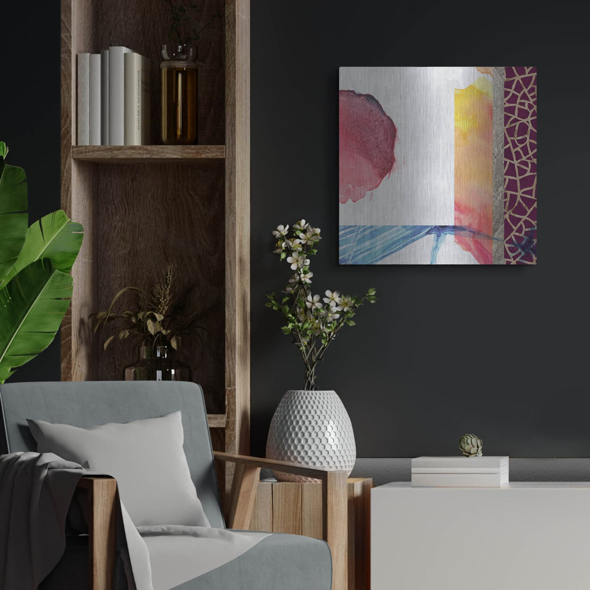'Earth Glows 1' by Louis Duncan – Metal Wall Art, 24x24 room view