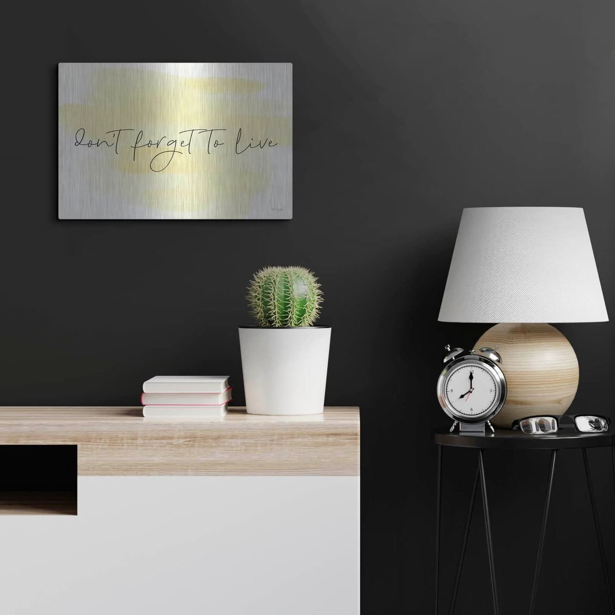 'Don't Forget to Live' by Jaxn Blvd – Metal Wall Art, 24x16 room view