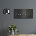 'Grateful' by Jaxn Blvd – Metal Wall Art, 24x12 room view