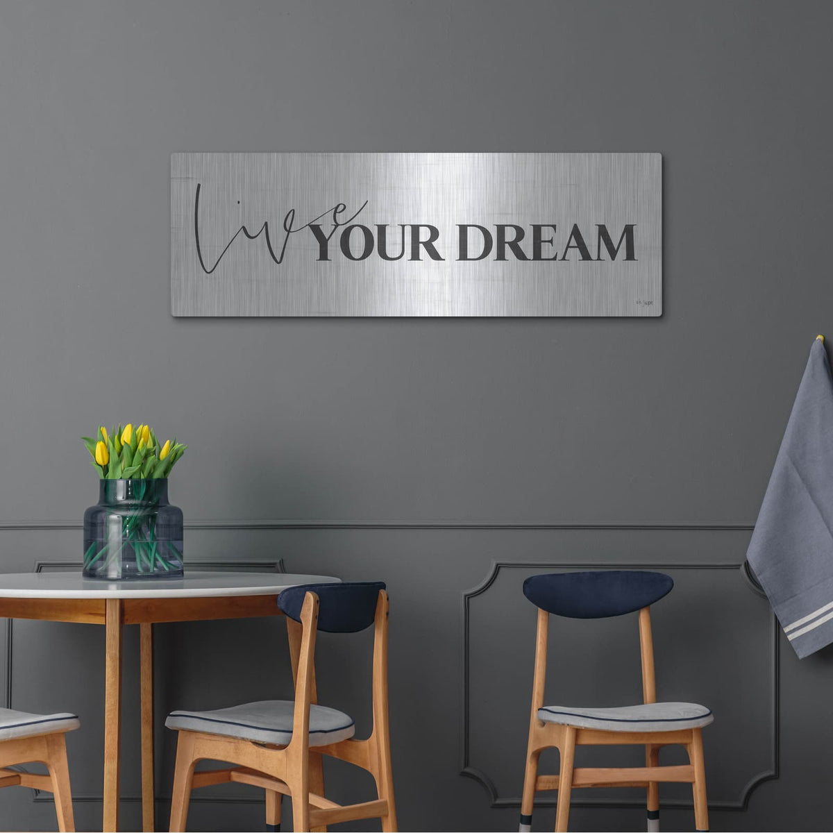 'Live Your Dream' by Jaxn Blvd – Metal Wall Art, 48x16 room view