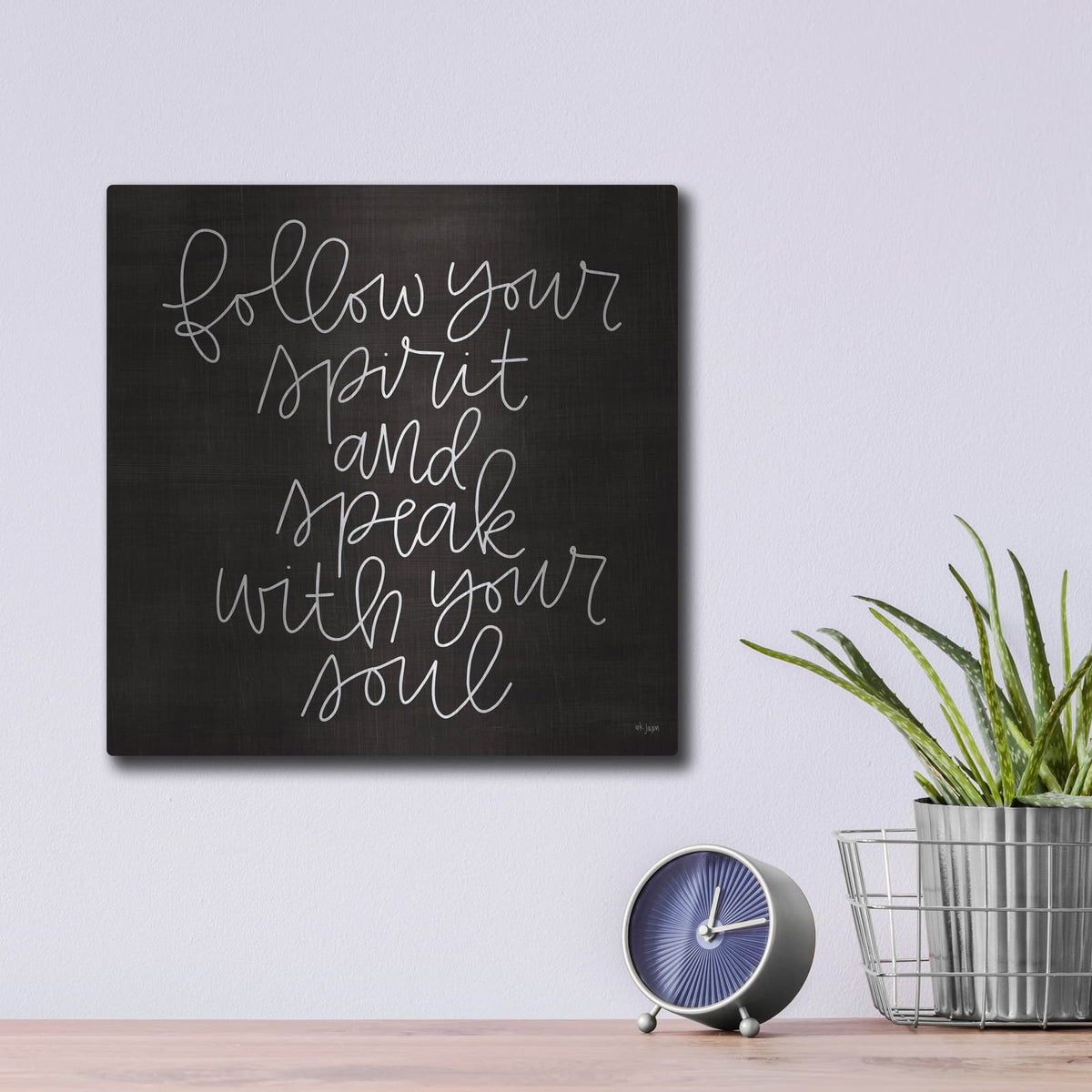 'Follow Your Spirit' by Jaxn Blvd – Metal Wall Art, 12x12 room view