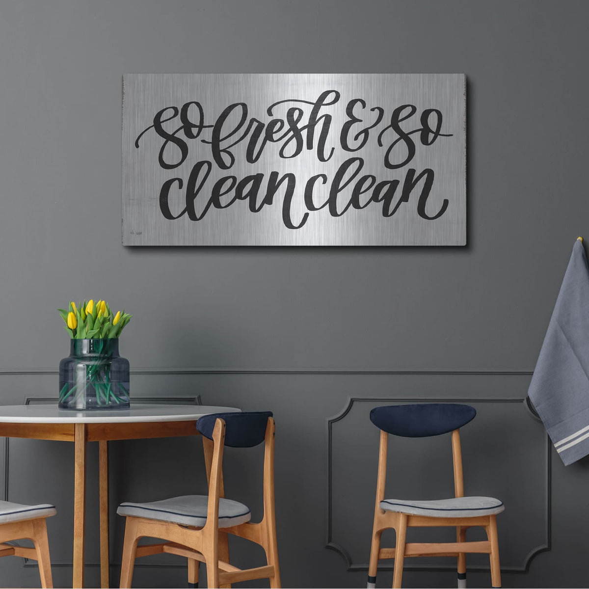 'So Fresh & So Clean Clean' by Jaxn Blvd – Metal Wall Art, 48x24 room view