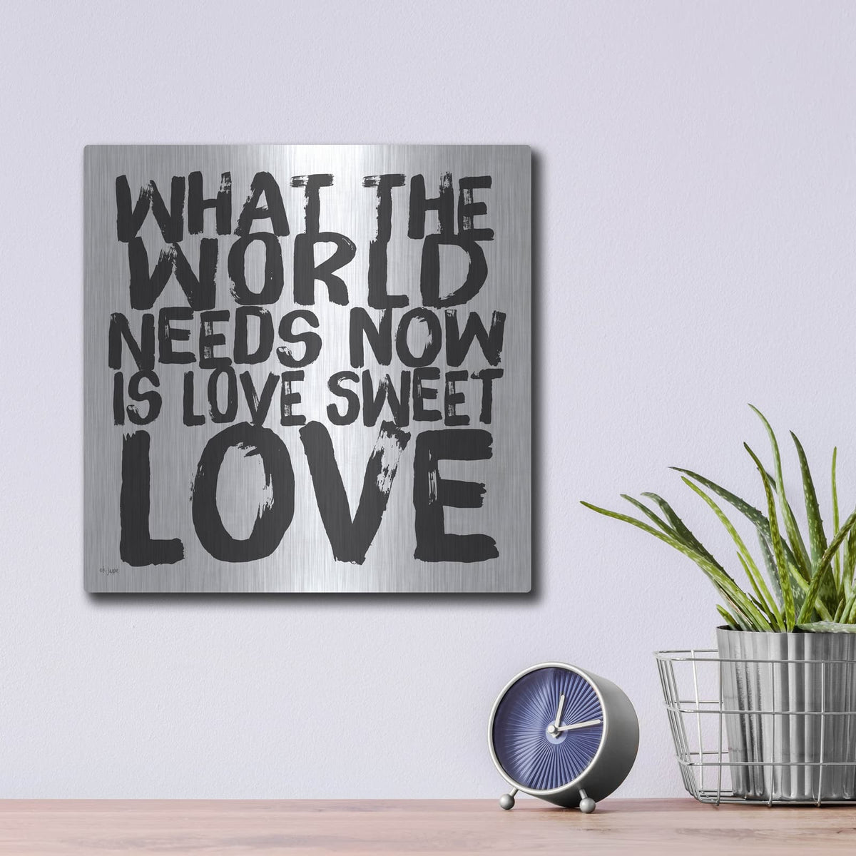 'Love Sweet Love' by Jaxn Blvd – Metal Wall Art, 12x12 room view