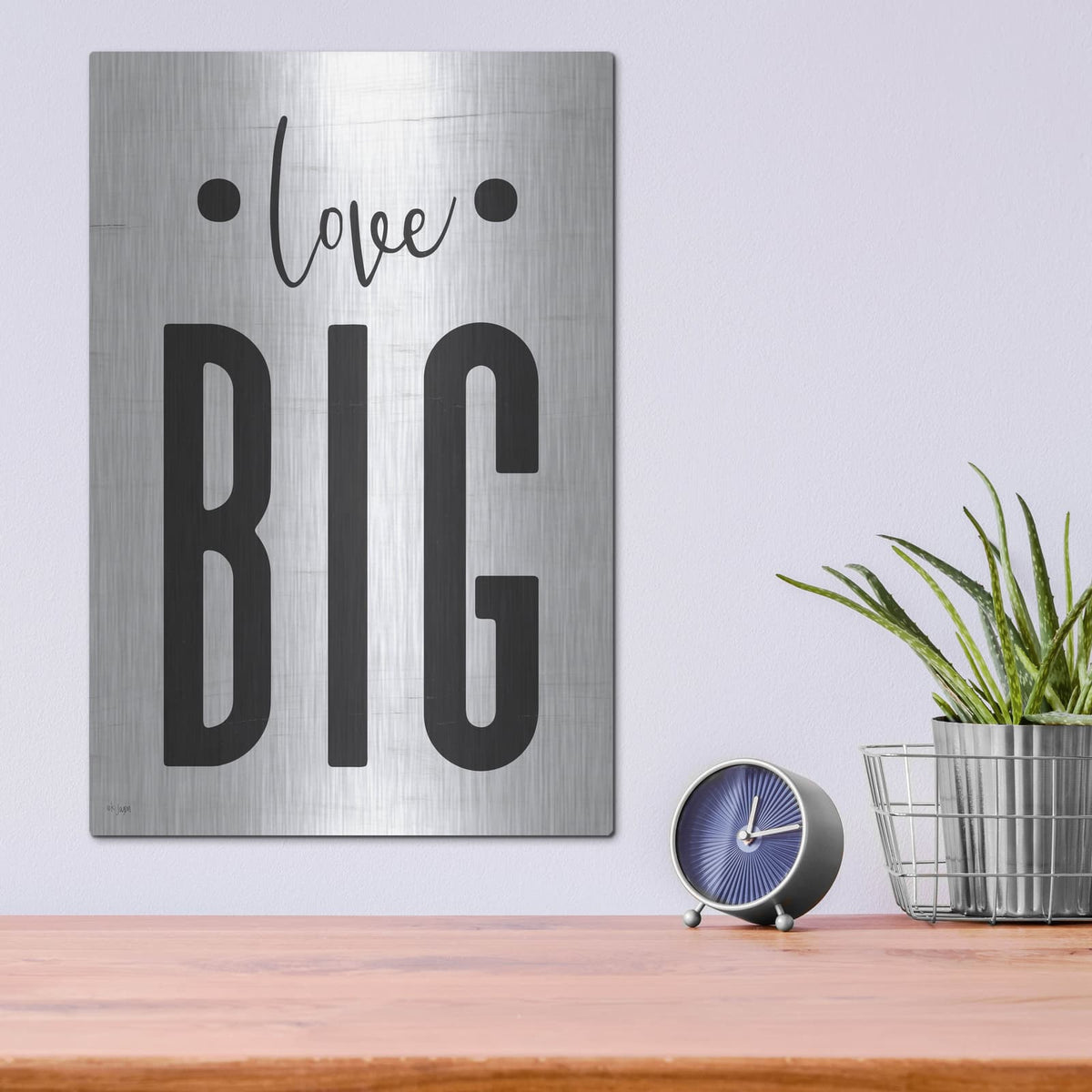 'Love Big' by Jaxn Blvd – Metal Wall Art, 12x16 room view