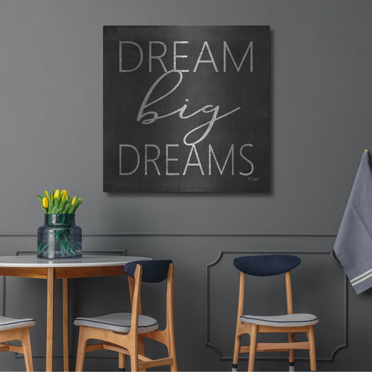 'Dream Big Dreams' by Jaxn Blvd – Metal Wall Art, 36x36 room view