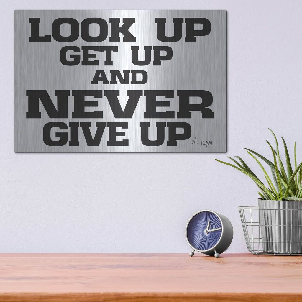 'Never Give Up II' by Jaxn Blvd – Metal Wall Art, 16x12 room view