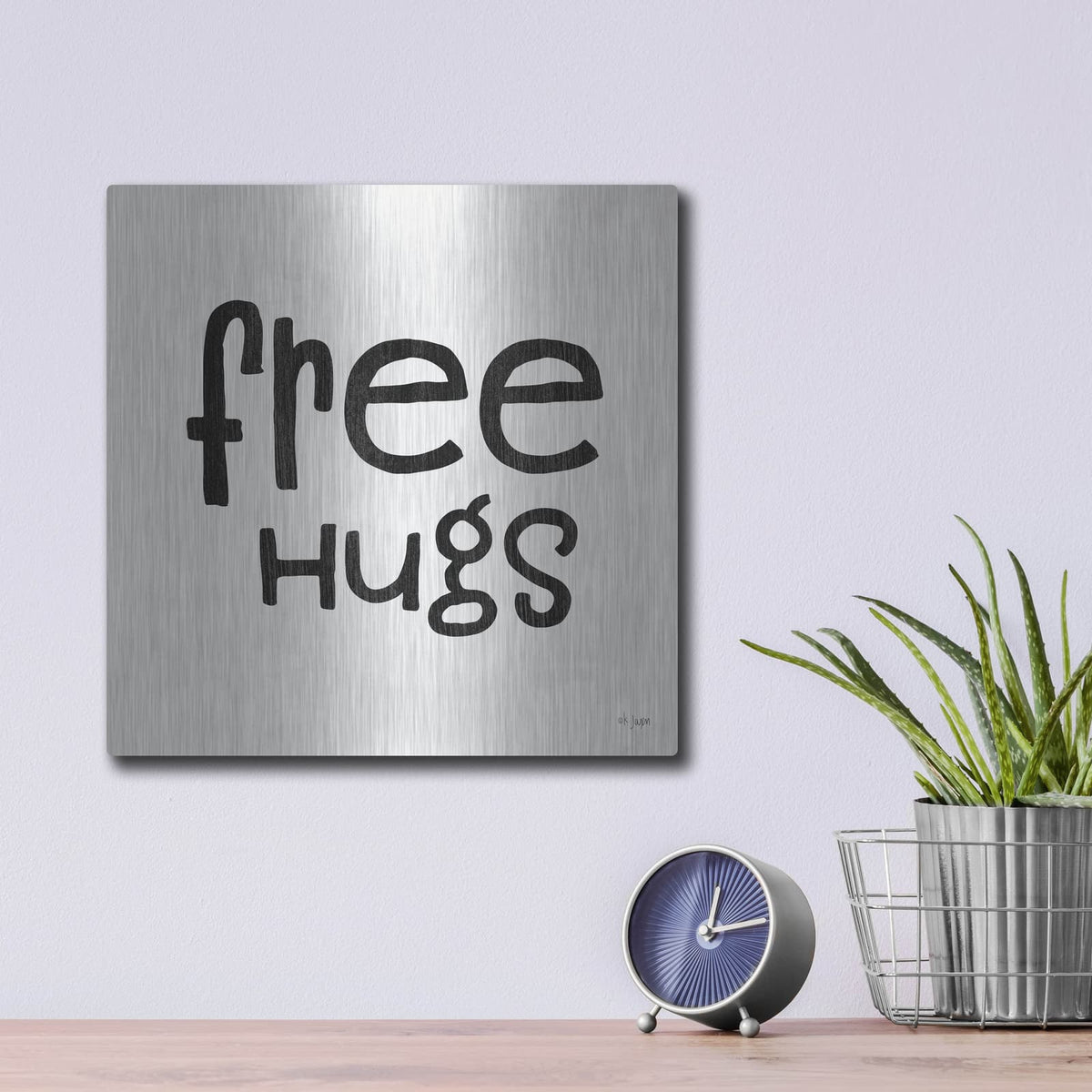 'Free Hugs' by Jaxn Blvd – Metal Wall Art, 12x12 room view
