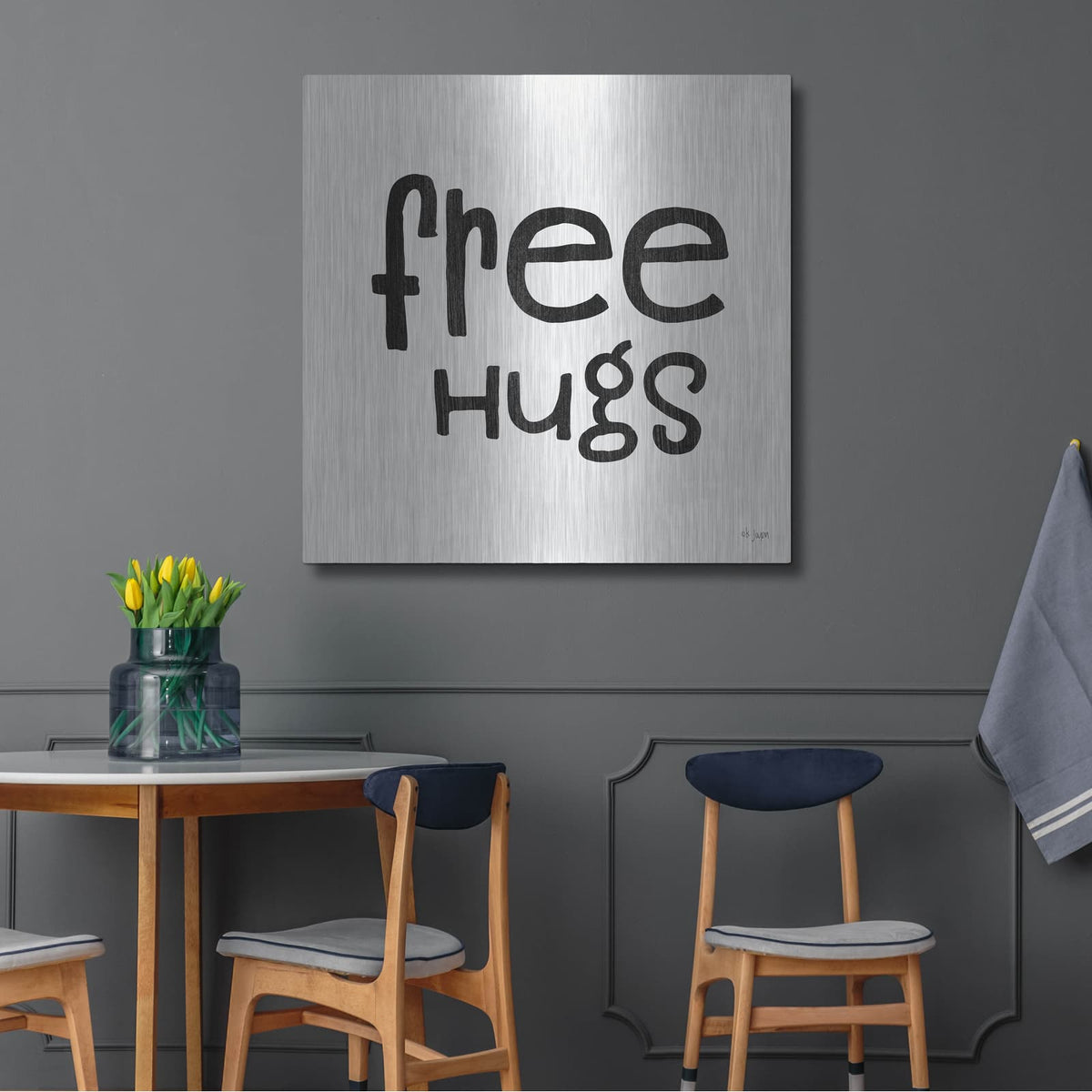 'Free Hugs' by Jaxn Blvd – Metal Wall Art, 36x36 room view