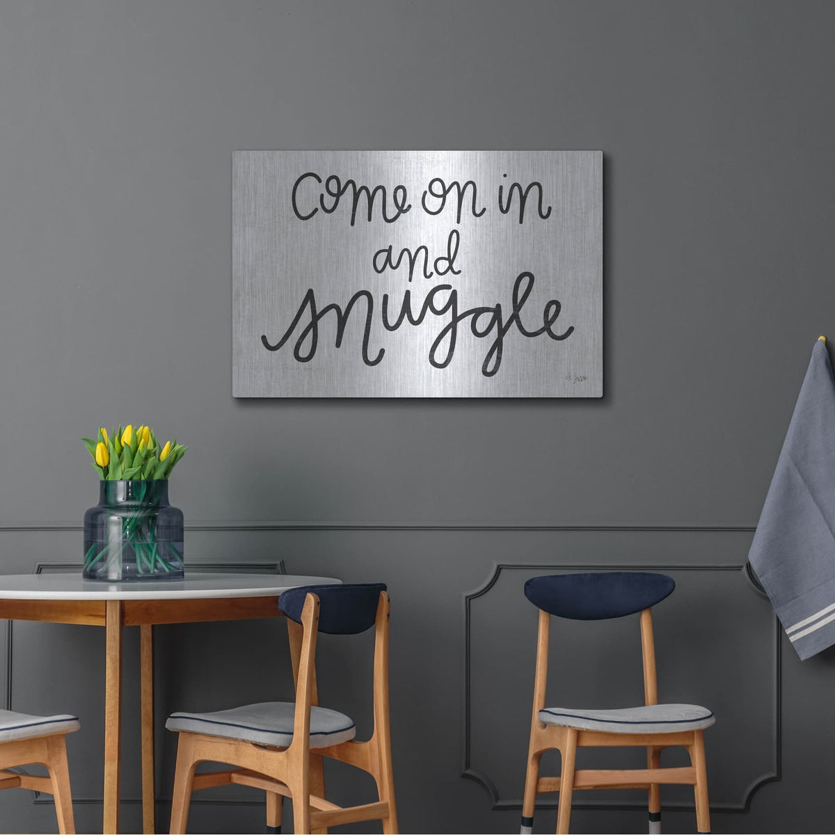 'Come On In and Snuggle' by Jaxn Blvd – Metal Wall Art, 36x24 room view