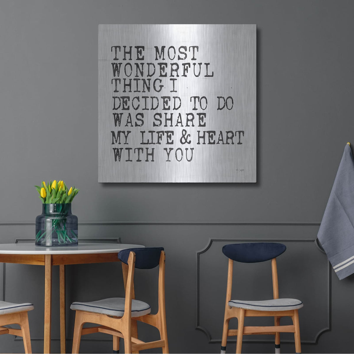 'The Most Wonderful Thing' by Jaxn Blvd – Metal Wall Art, 36x36 room view