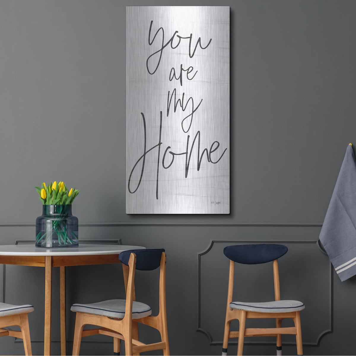 'You Are My Home' by Jaxn Blvd – Metal Wall Art, 24x48 room view