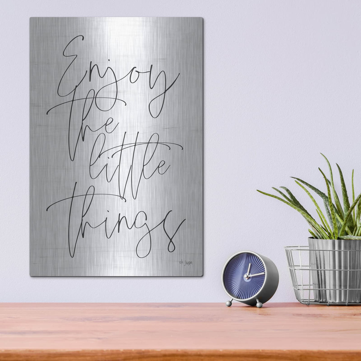 'Enjoy the Little Things' by Jaxn Blvd – Metal Wall Art, 12x16 room view