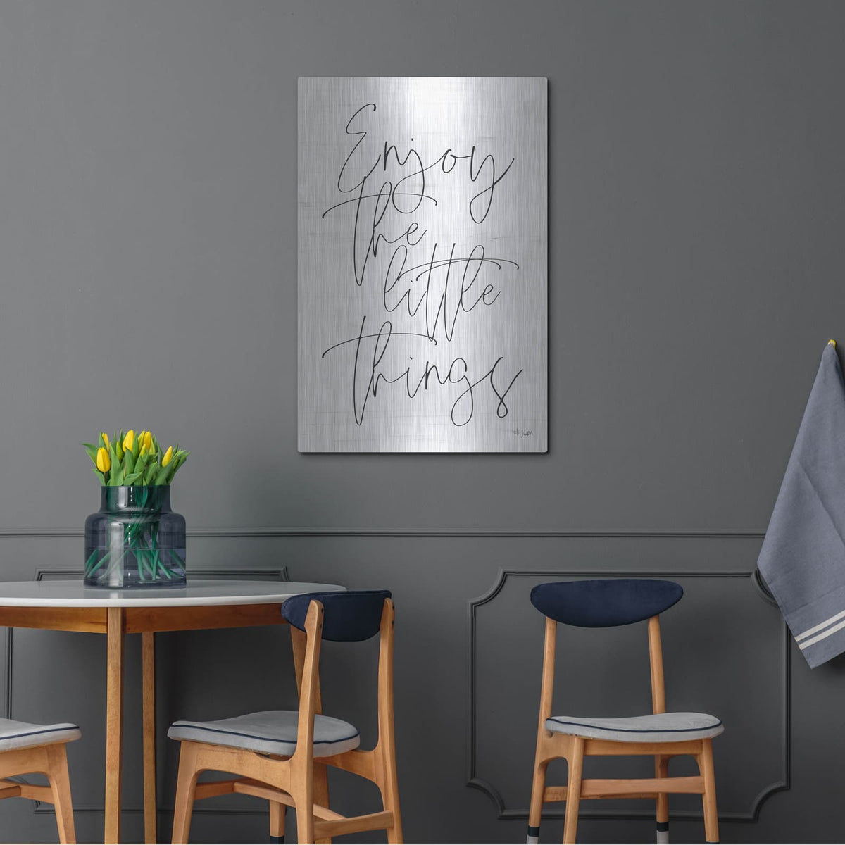 'Enjoy the Little Things' by Jaxn Blvd – Metal Wall Art, 24x36 room view