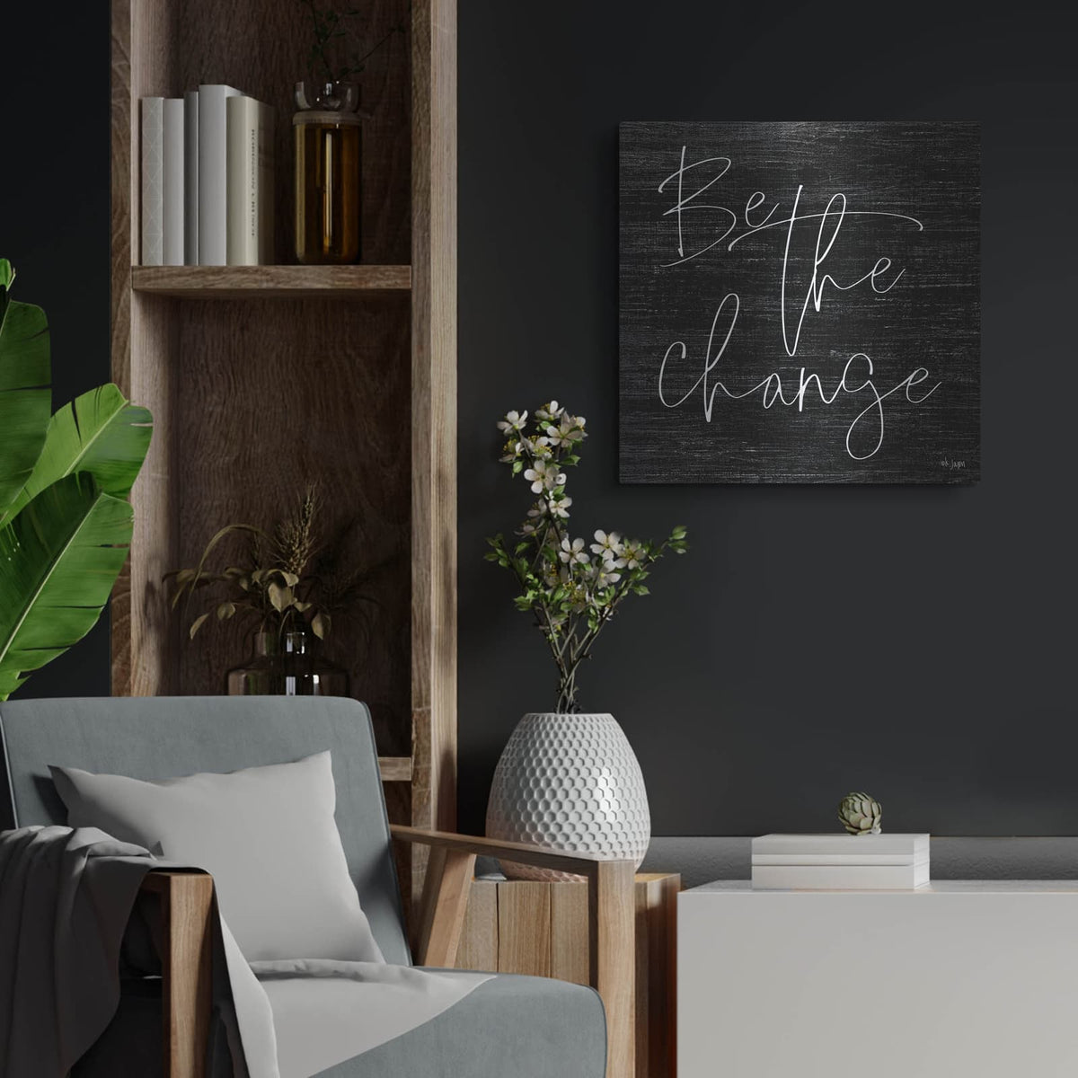 'Be the Change II' by Jaxn Blvd – Metal Wall Art, 24x24 room view